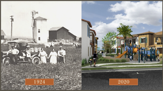 Then and now photo of Tracy California